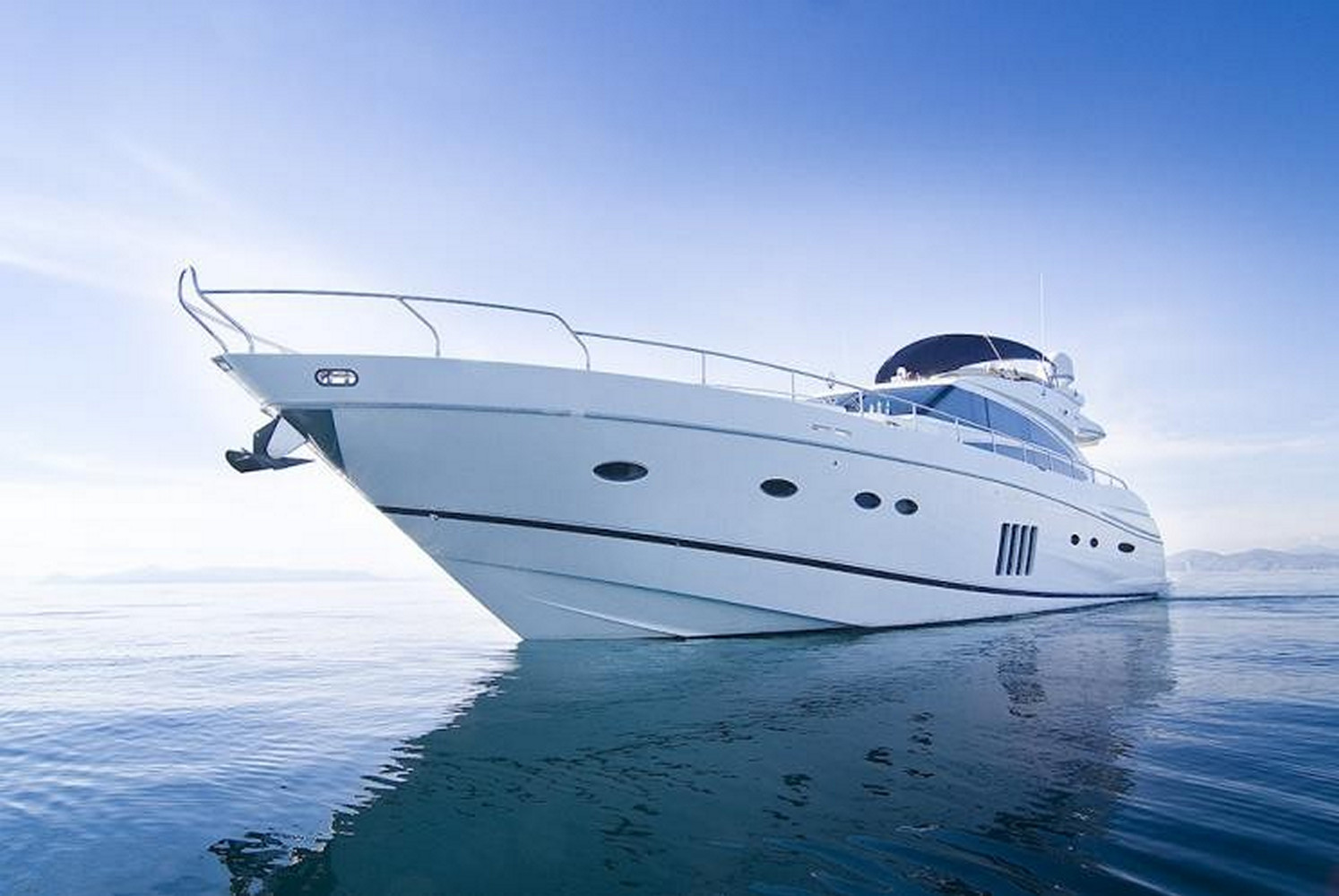 A yacht sailing out on the sea 