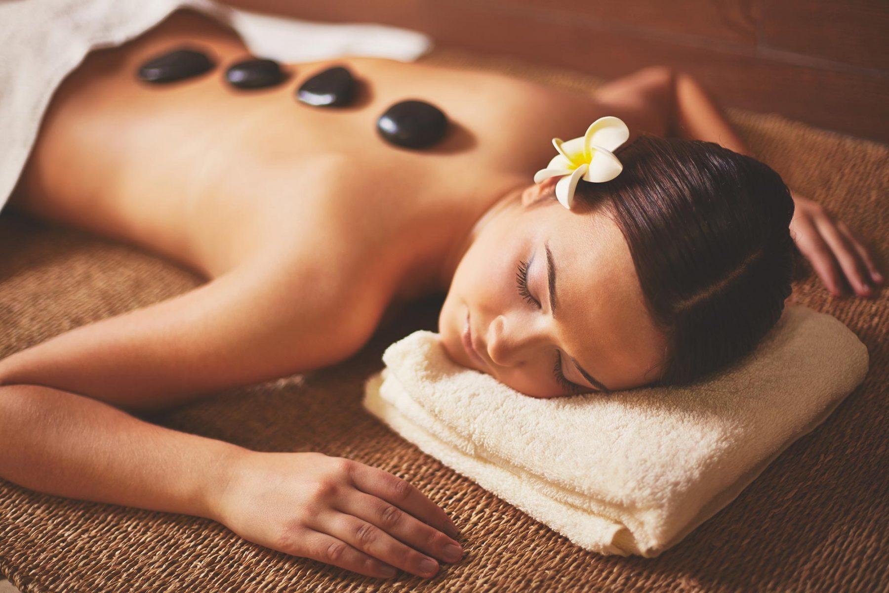Woman having a massage treatment on Mykonos