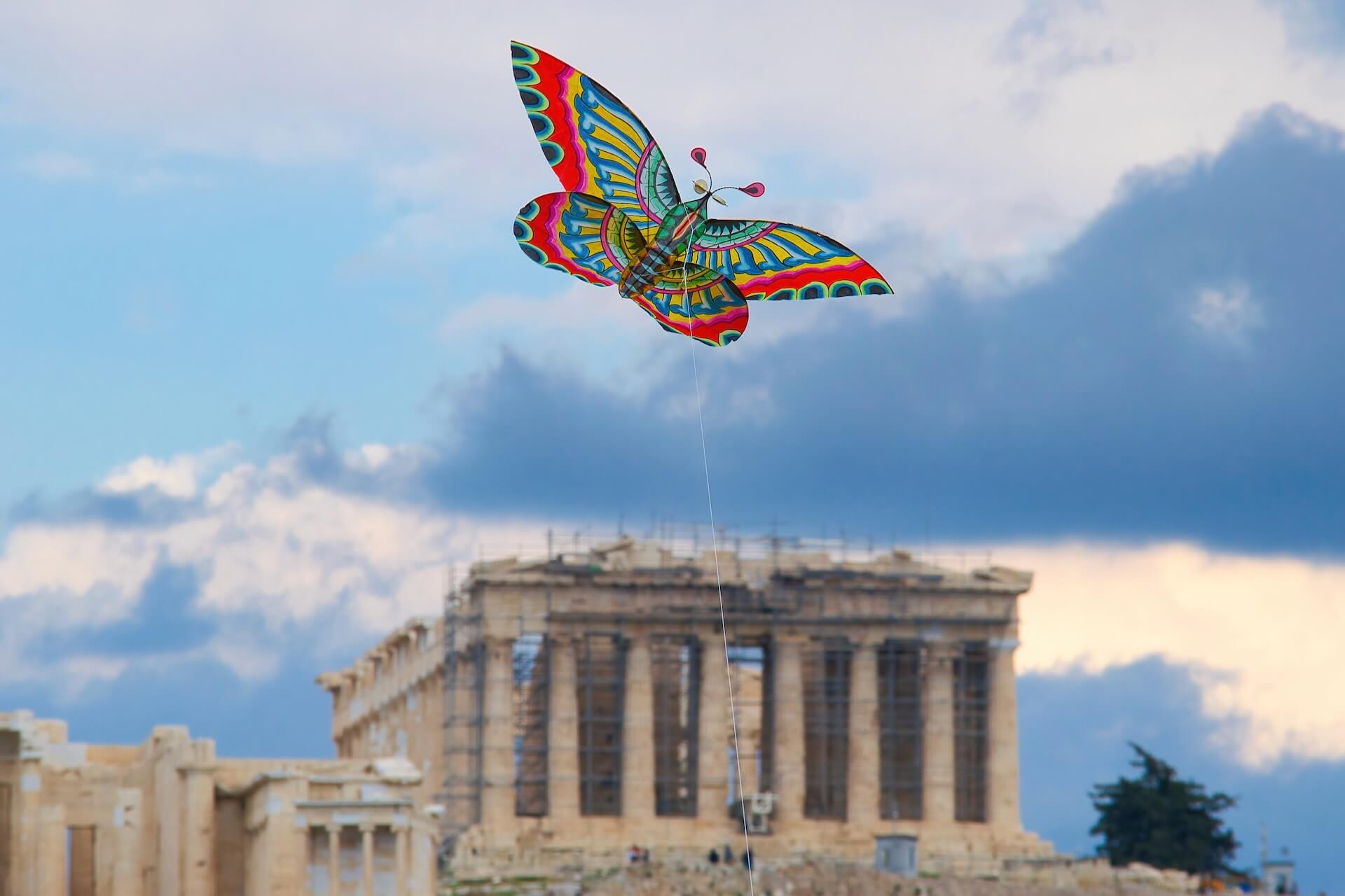 Kite over the Acropolis in Athens