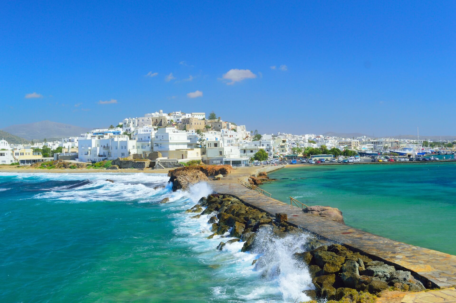 Naxos town pier