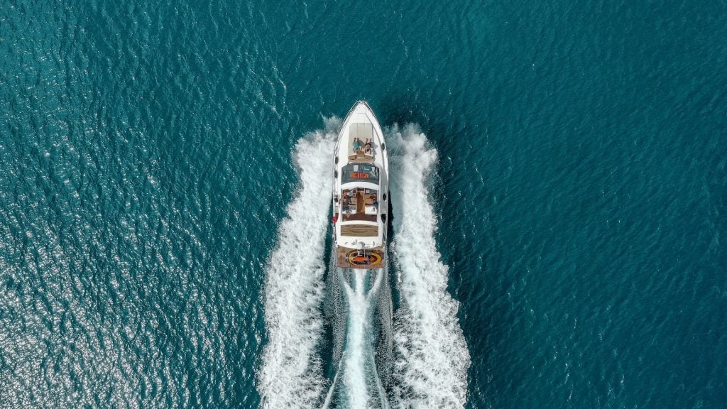 A yacht sailing in the sea