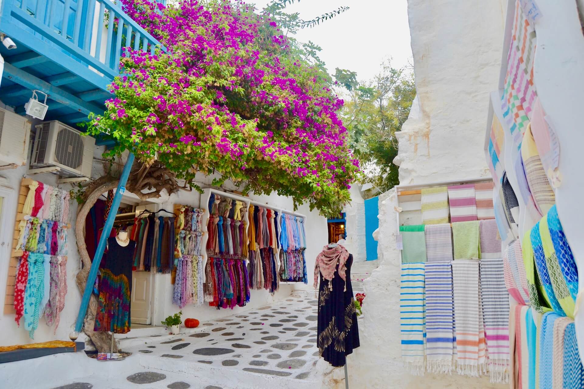 A street in Chora with stores