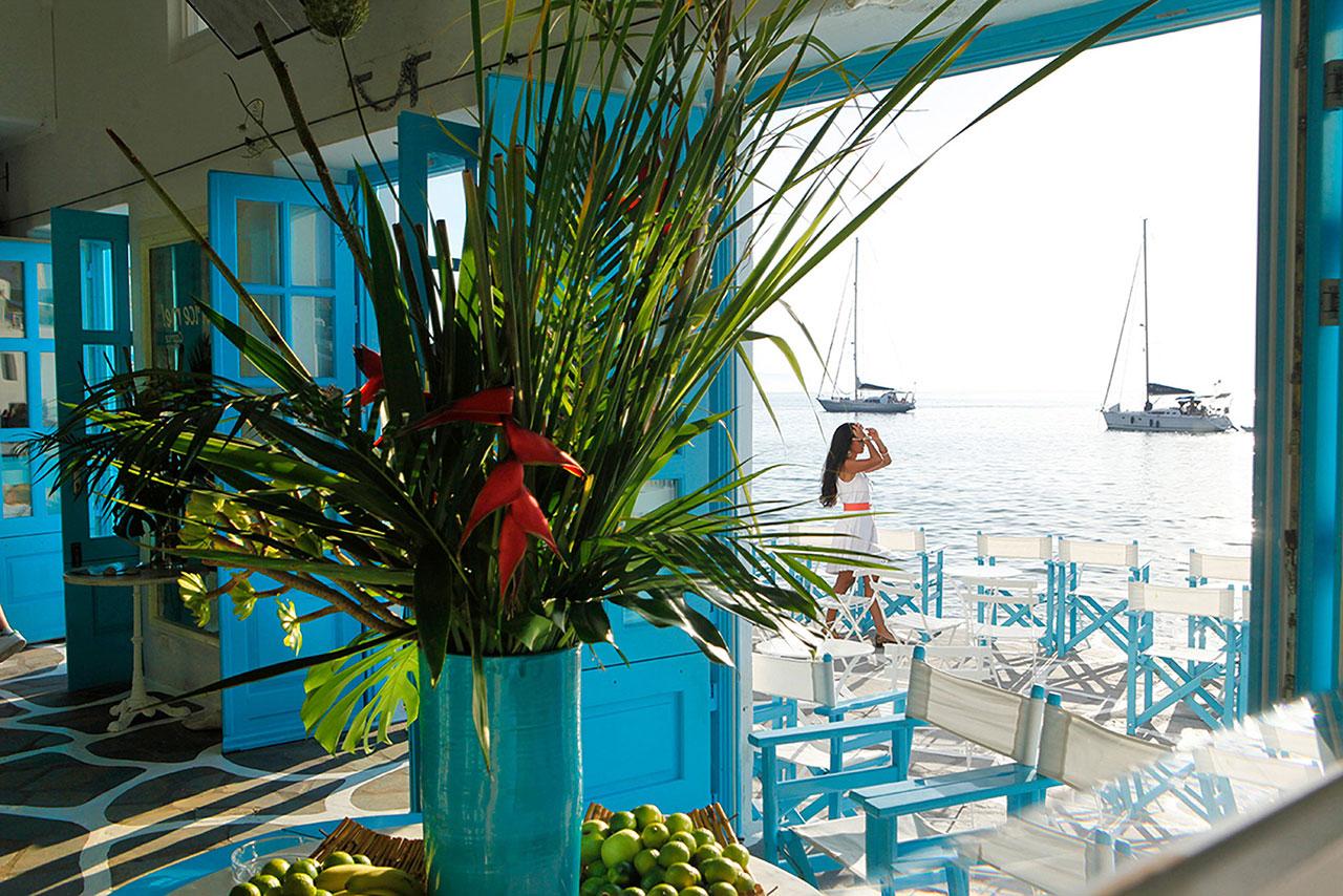 A view from a restaurant in Little Venice, Mykonos