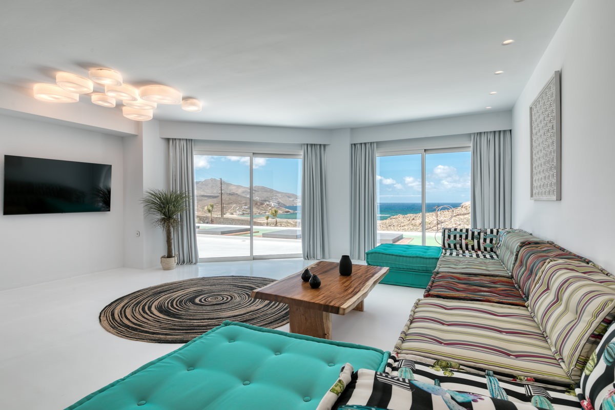 Living room of a villa in Mykonos
