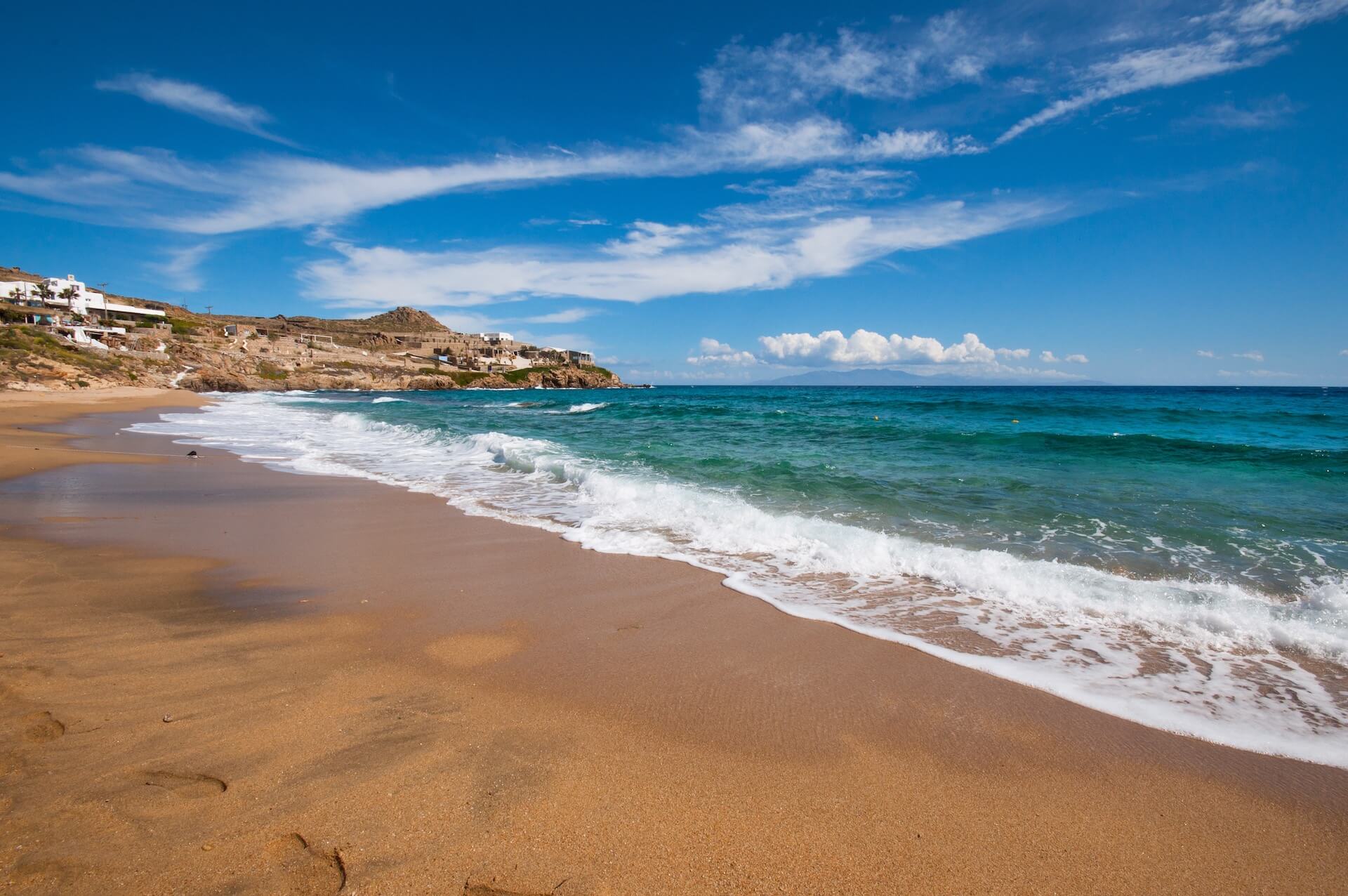 An empty beach in Mykonos