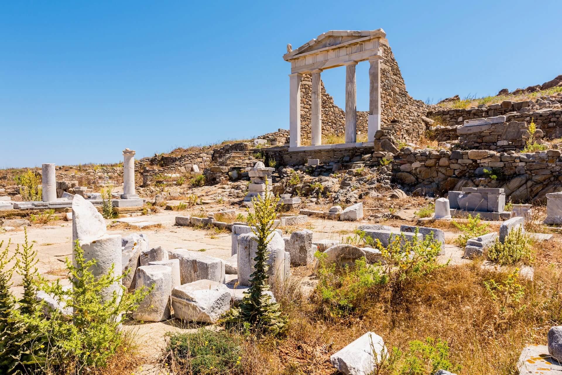 An archeological site in Delos, Greece