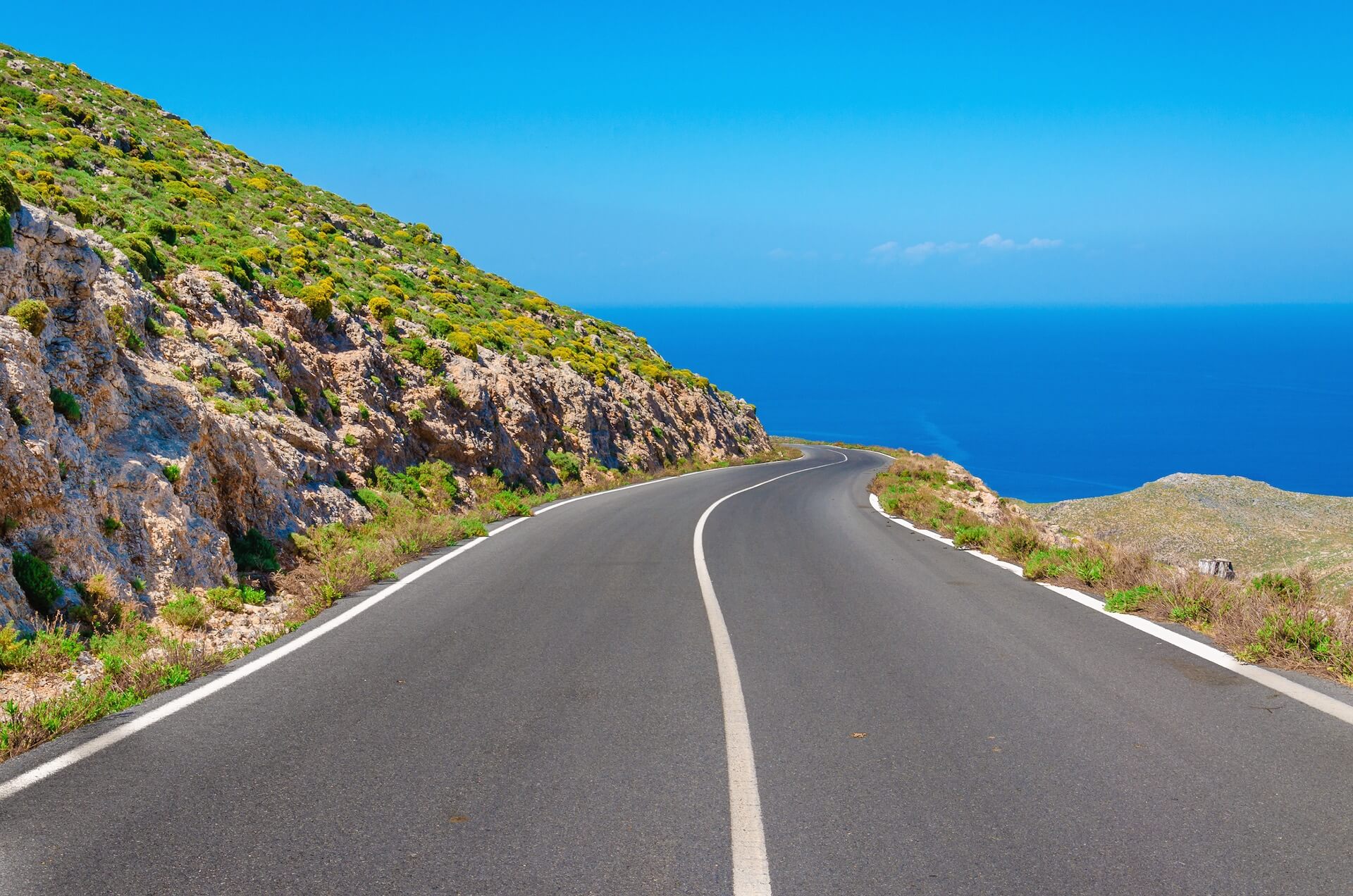 Empty road on Mykonos