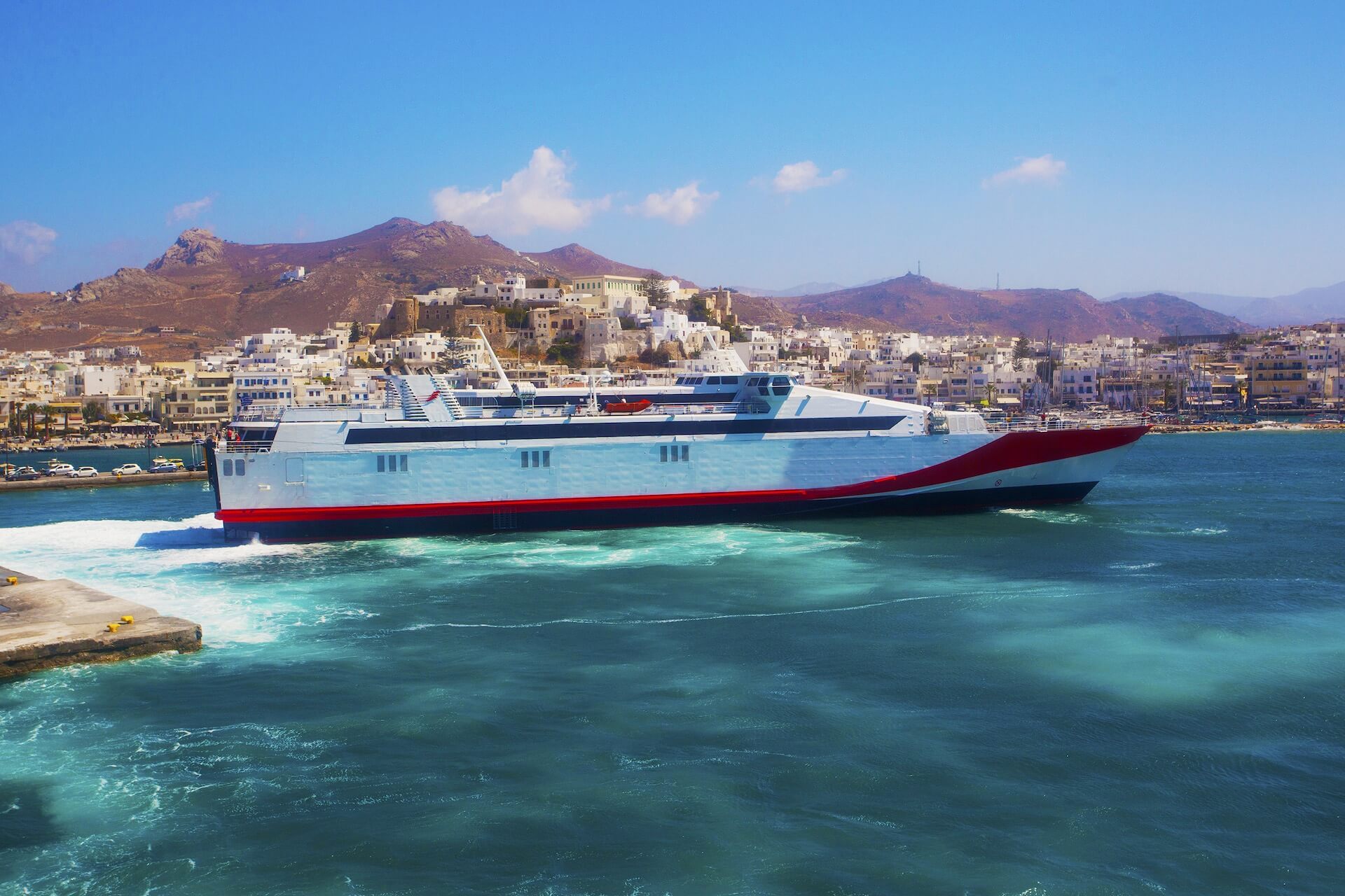 Ferry in the port of Paros