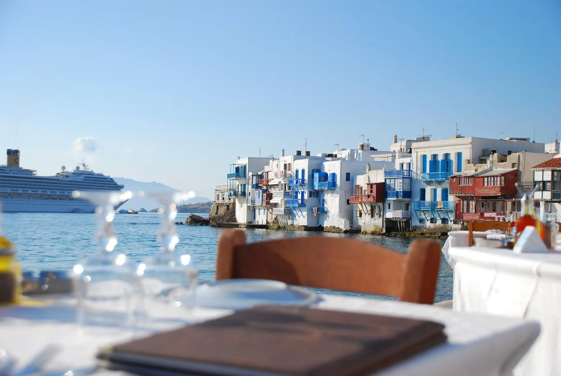 A view of Little Venice from a restaurant