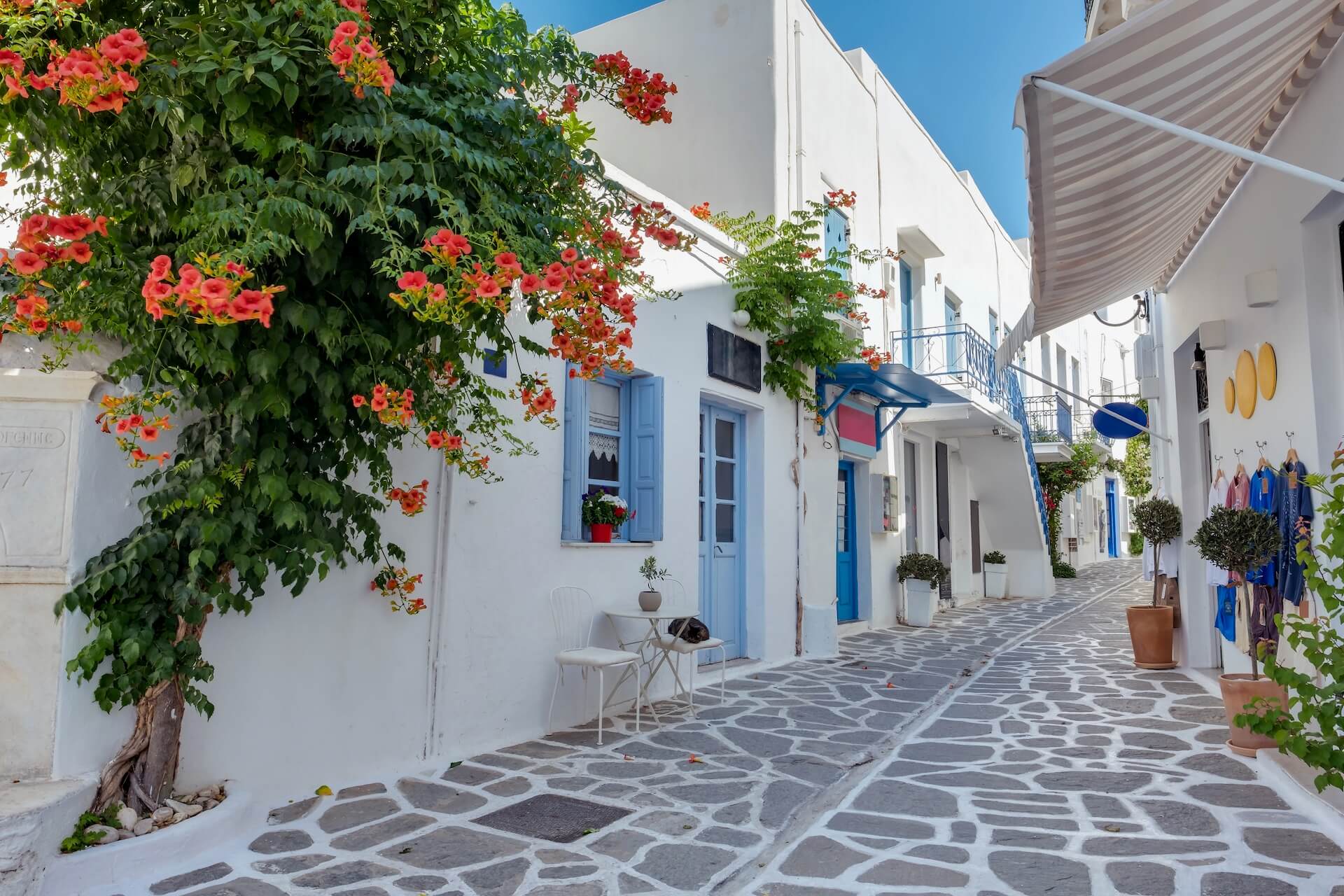 A narrow street in Chora, Mykonos