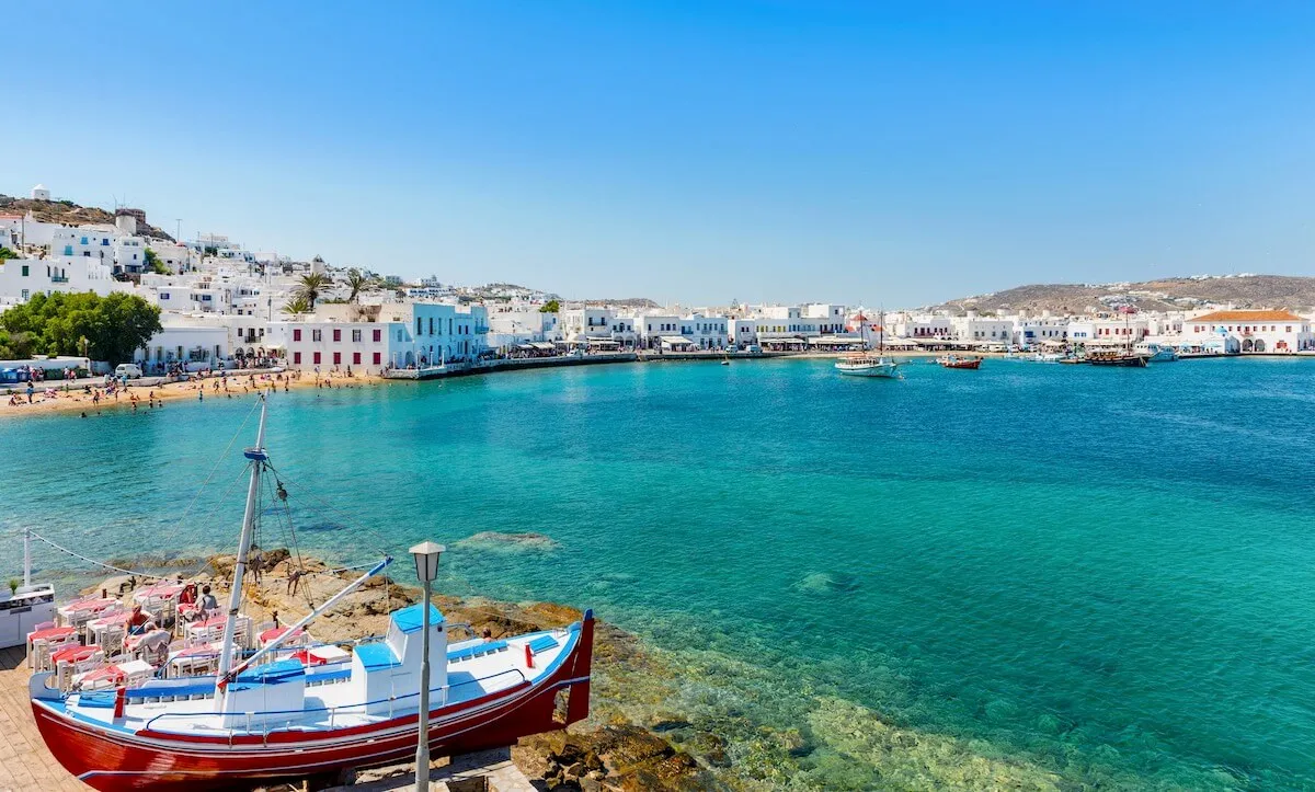 The coast of Mykonos