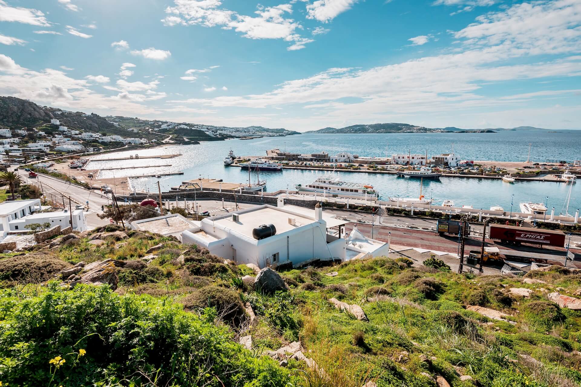 Ferry port in Mykonos