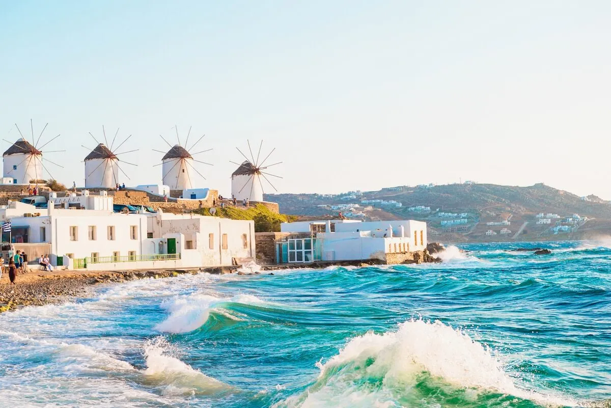 Windmills on the coast of Mykonos