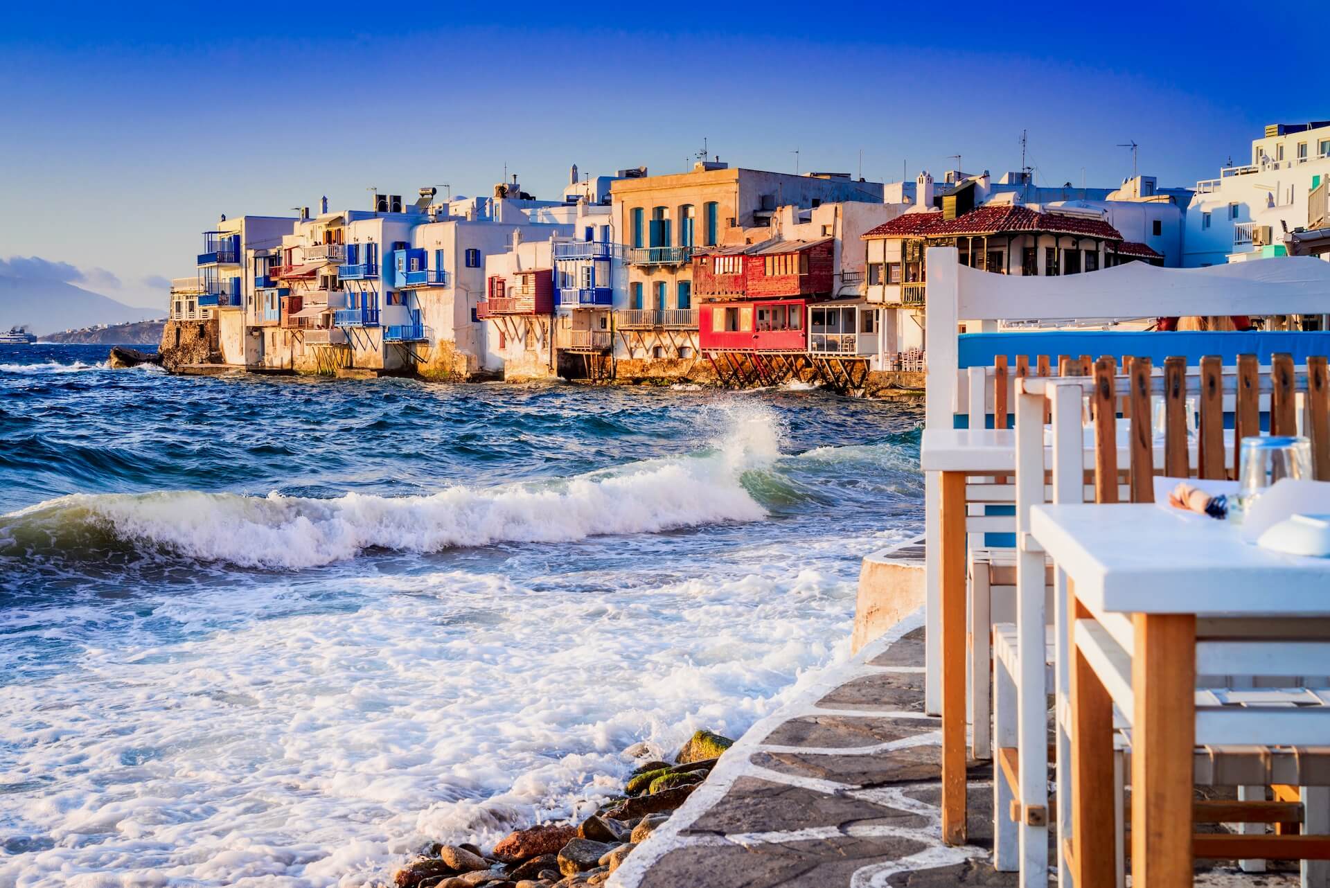 Little Venice on the coast of Mykonos