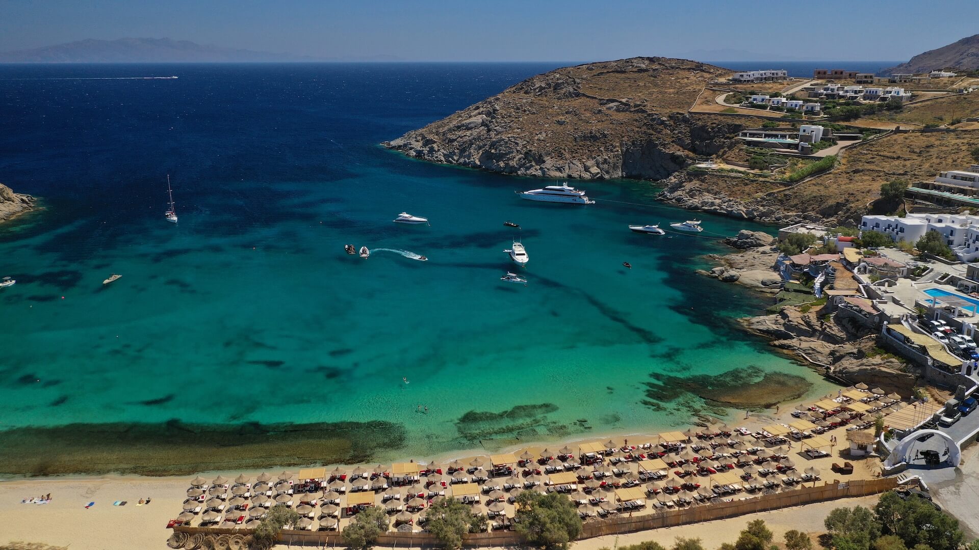 A view of Mykonos from a Private villa