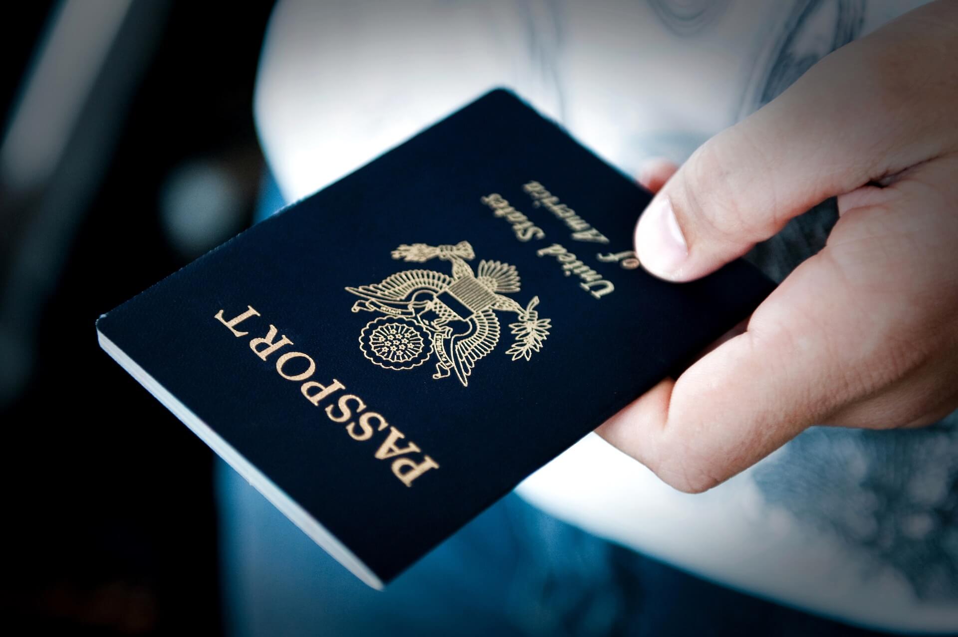 Person giving their passport