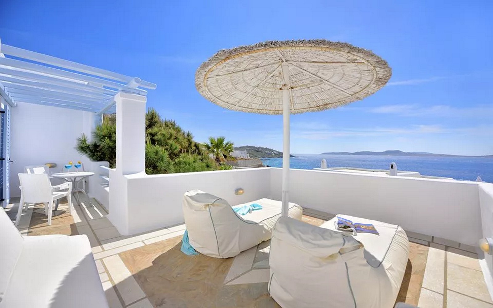 A sea view from a Mykonian private villa