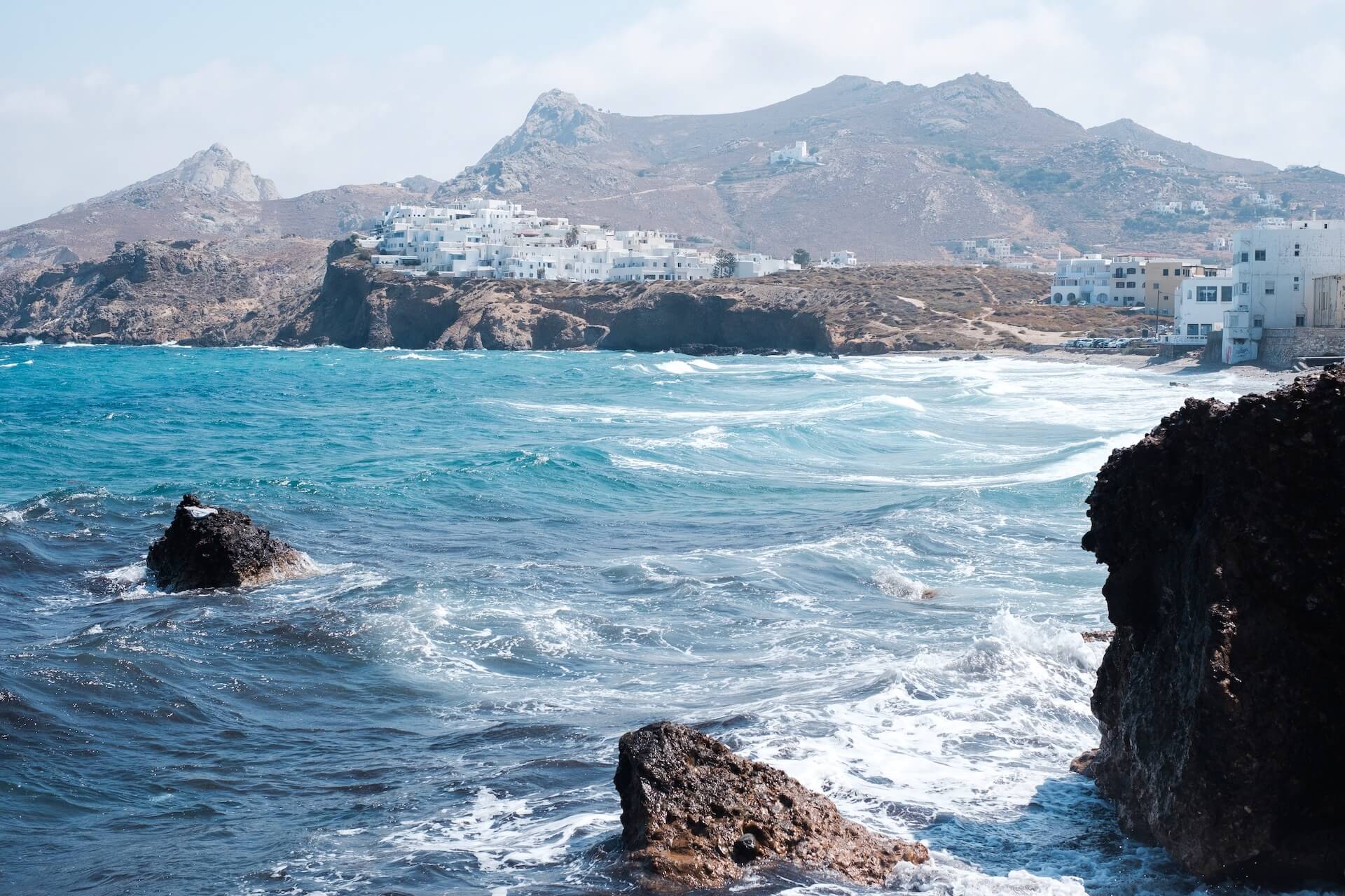 View of the coast of Naxos