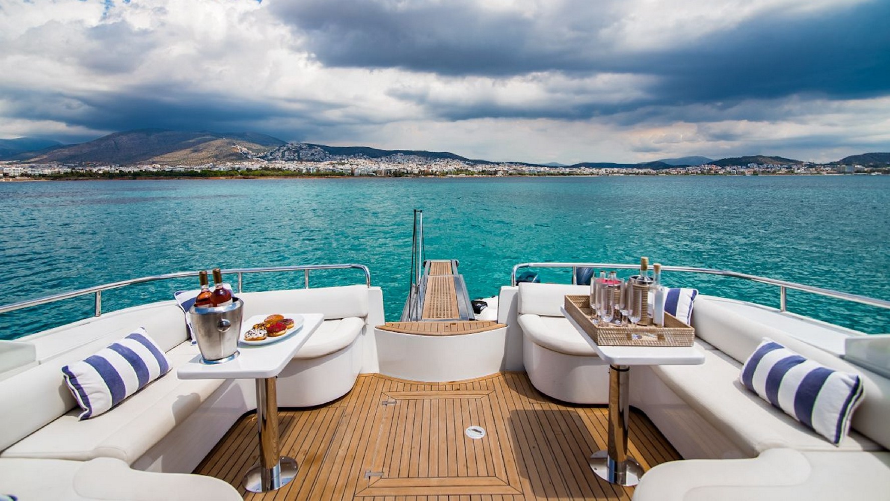 View of the sea from a yacht