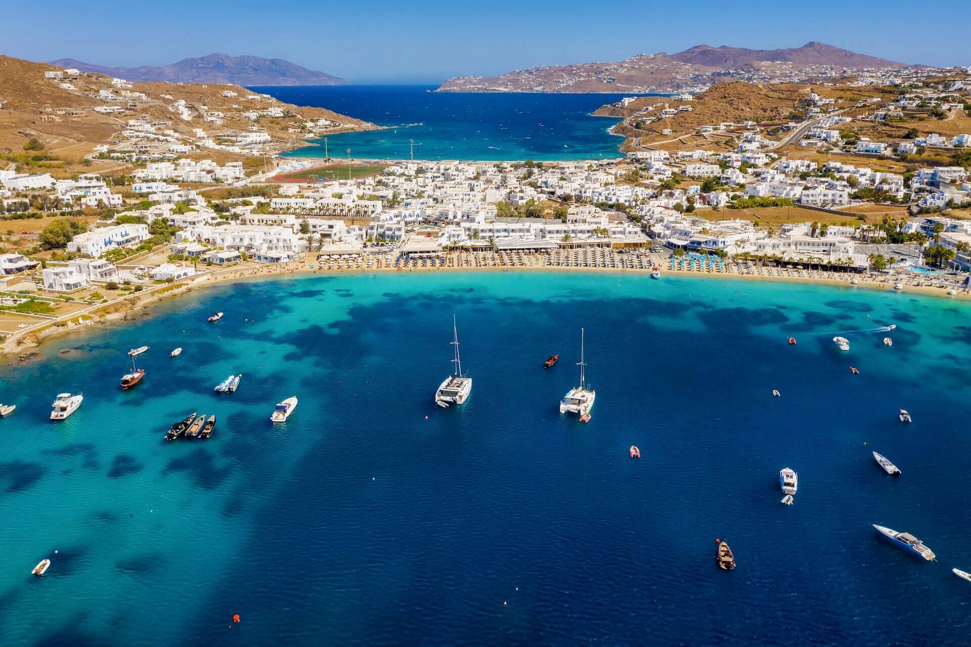 Ornos beach in Mykonos