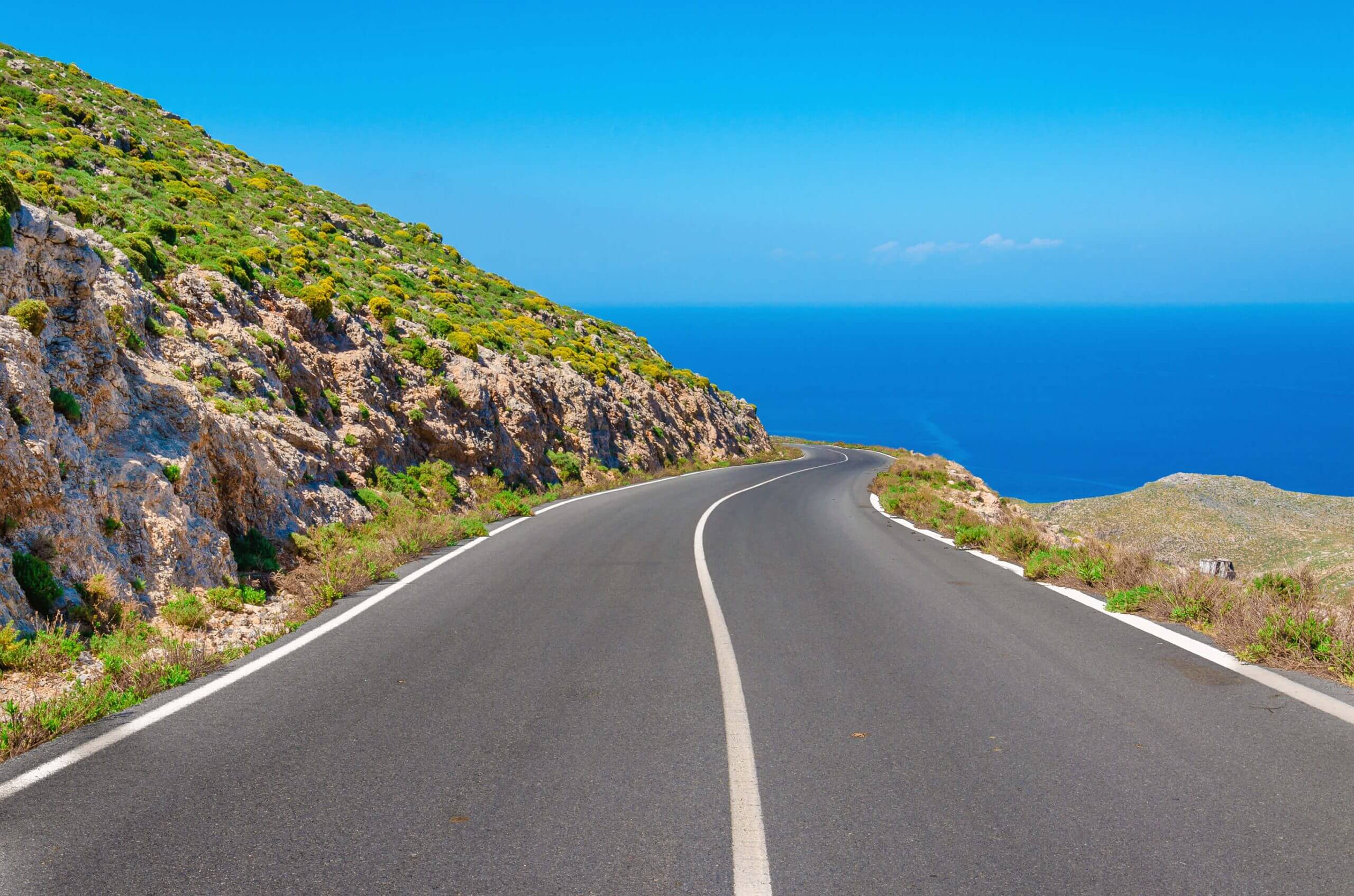 Road on the coast of Mykonos
