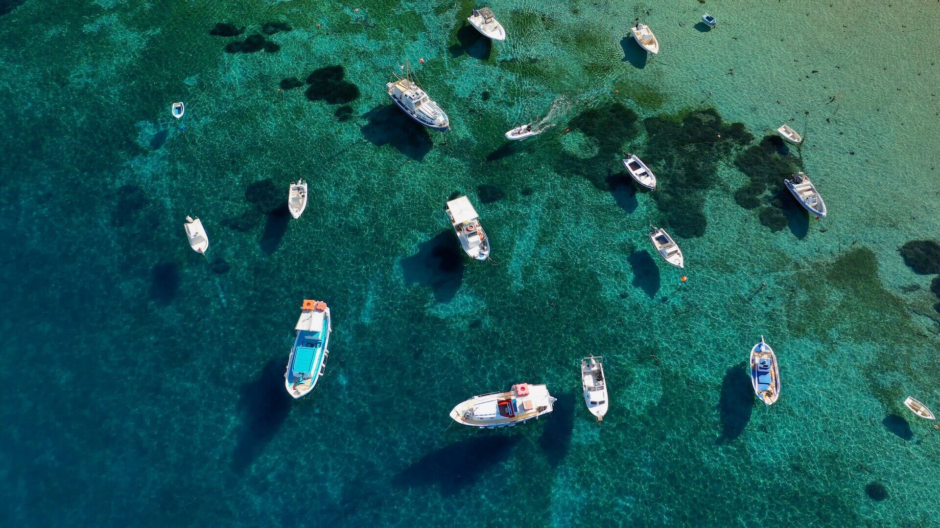 Boats near the coast of Mykonos
