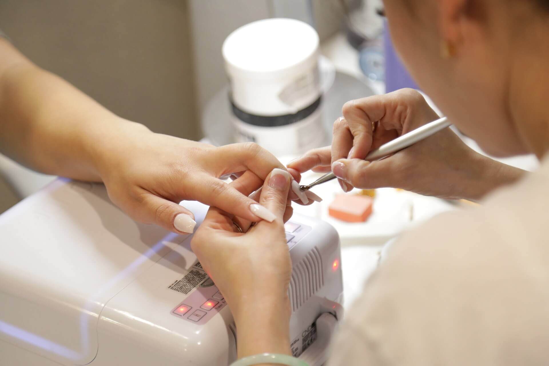 Girl getting her nails done