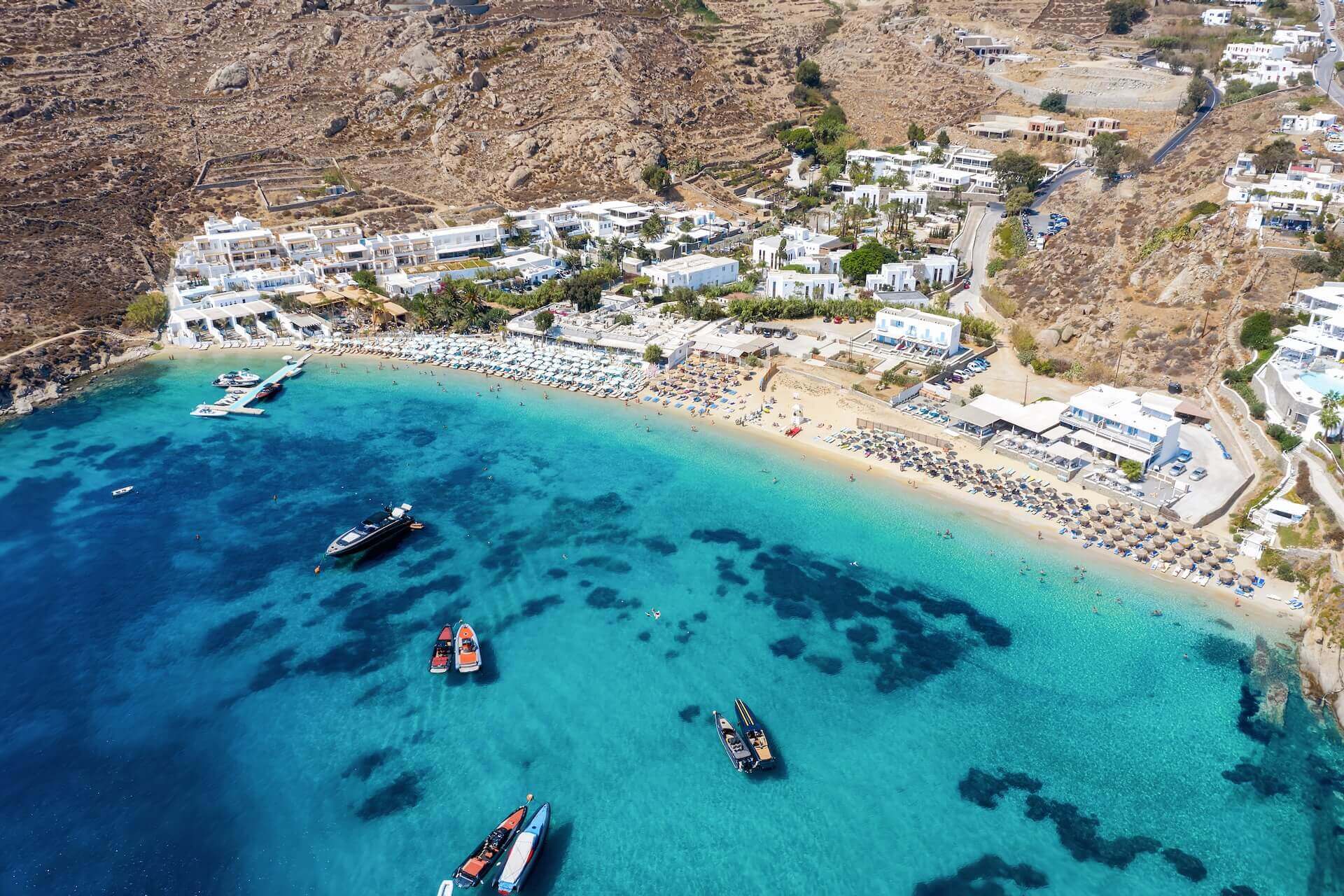 Psarou Beach on Mykonos