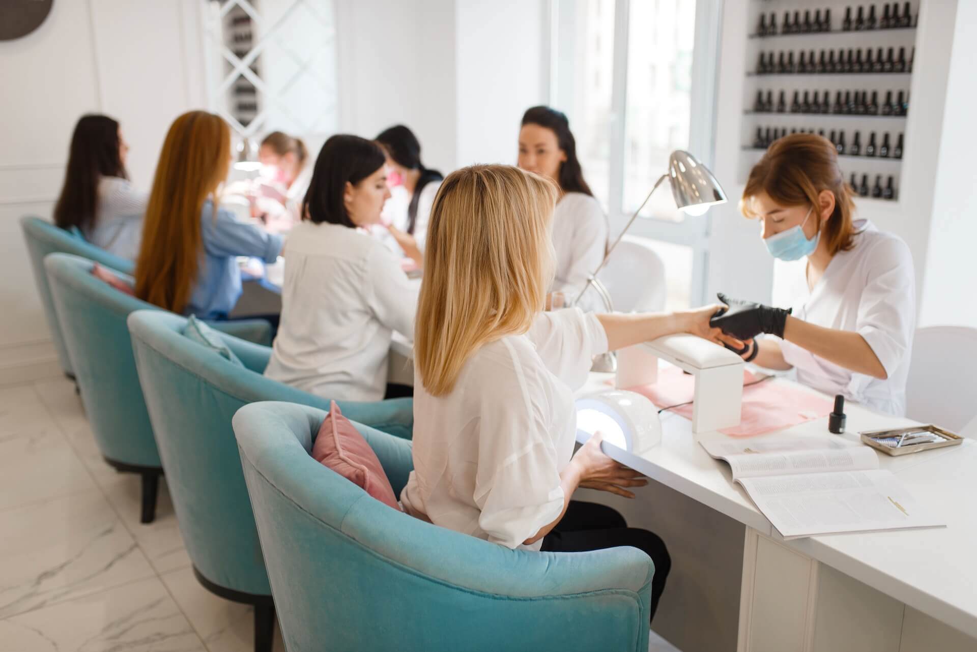 Women in a nail salon