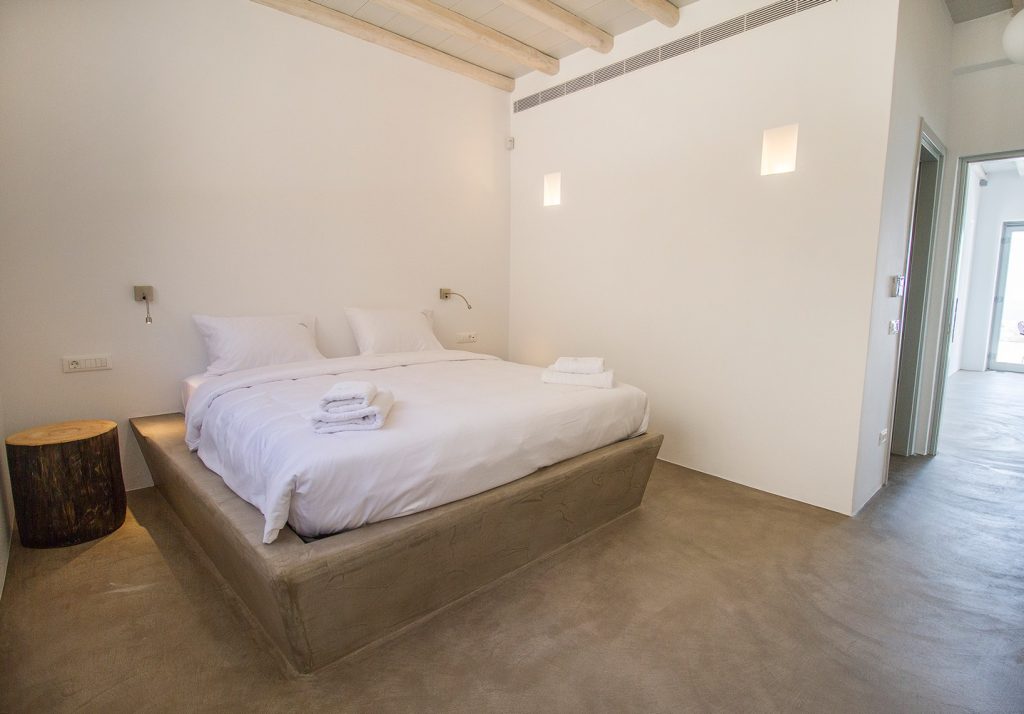 bedroom of the luxury Mykonos villa Cameron
