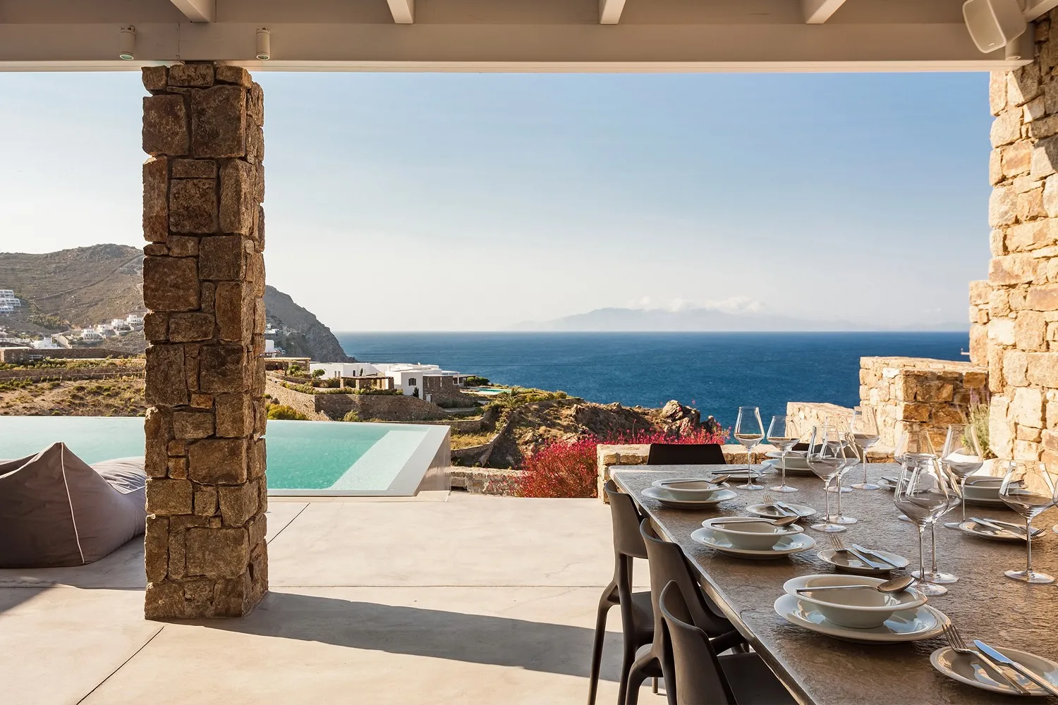 A view of the sea from Mykonos villa