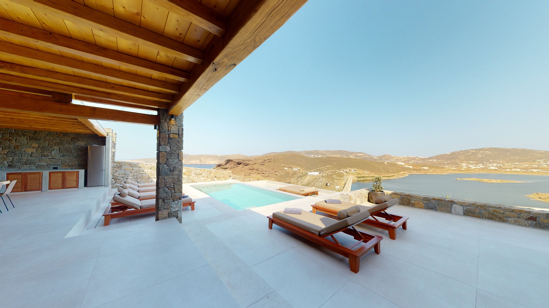 A view of the pool in Mykonos villa