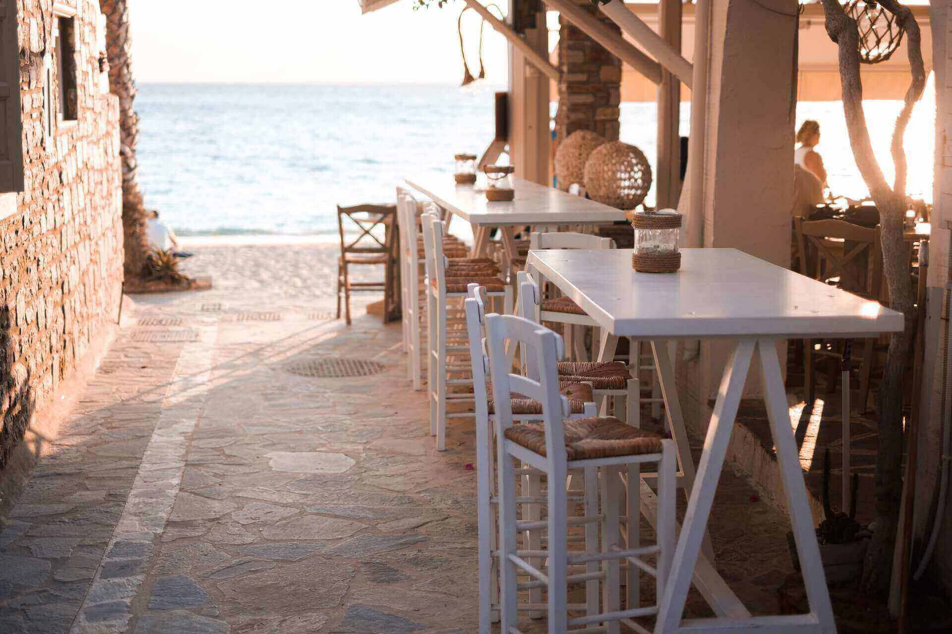 A restaurant by the beach