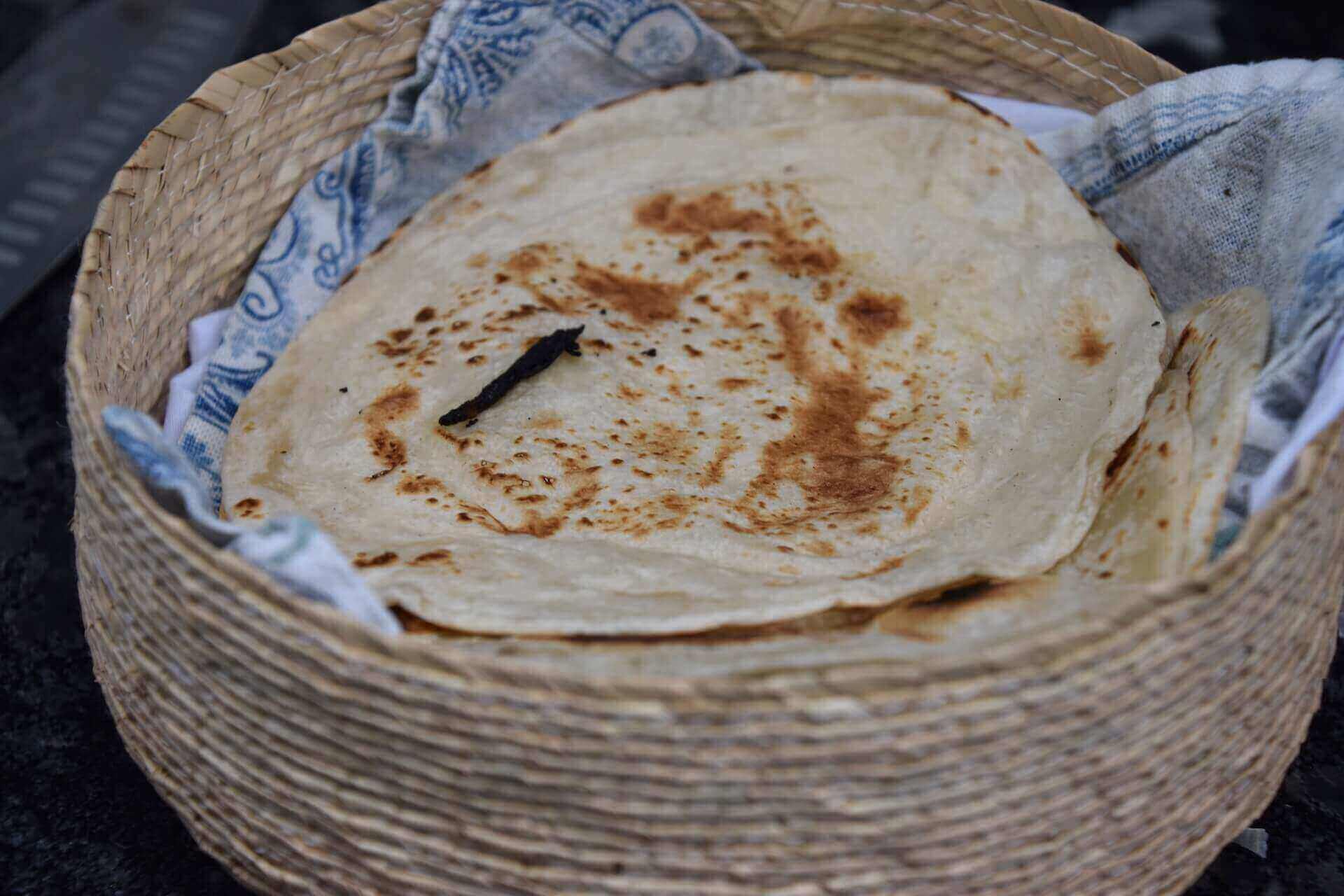 Sfakianopita in a white basket