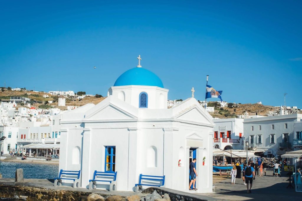 View of Agios Nikolaos church in the Old Port