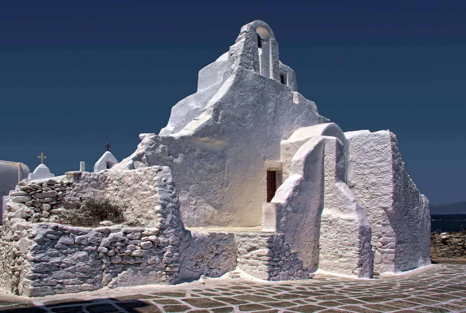 Church of Panagia Paraportiani in Mykonos, Greece 