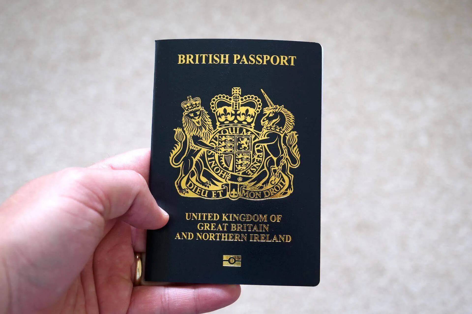 A person holding a passport