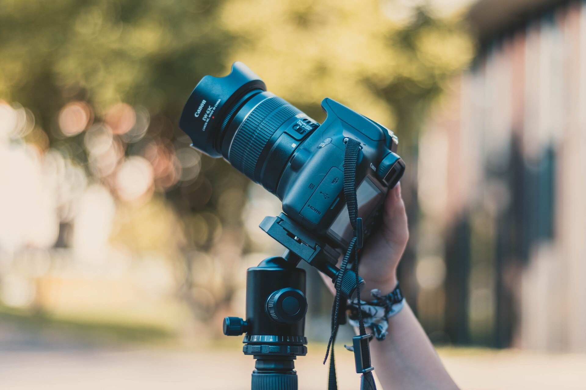 A camera on a tripod