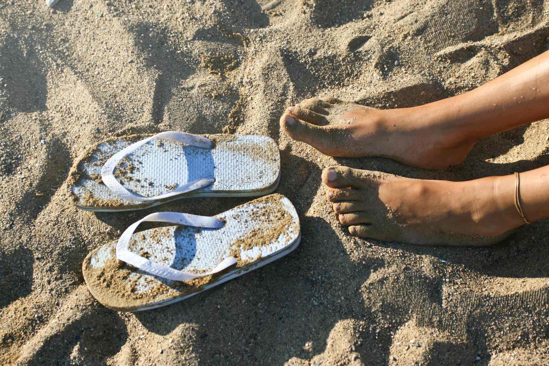 Flip-flops on sand