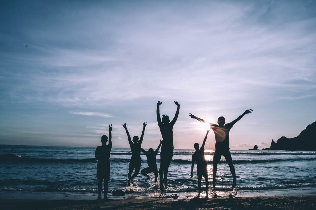 Family on a beach vacation