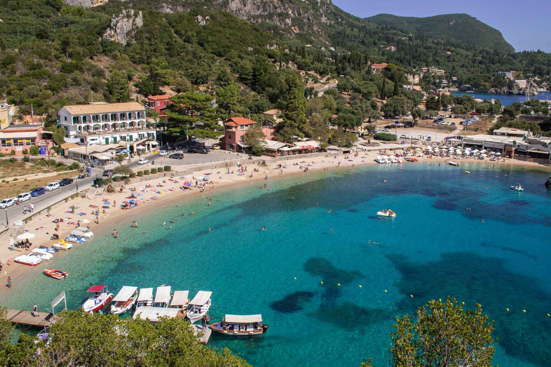 View of Corfu beach from the air