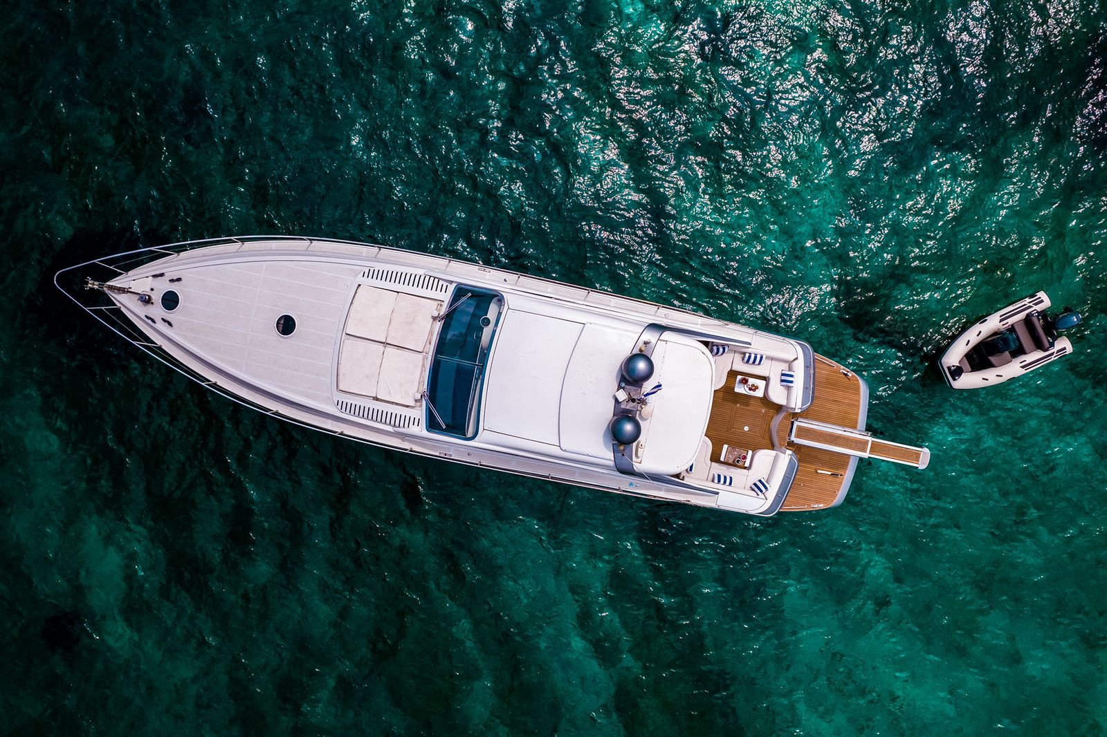 Bird's-eye view of a yacht