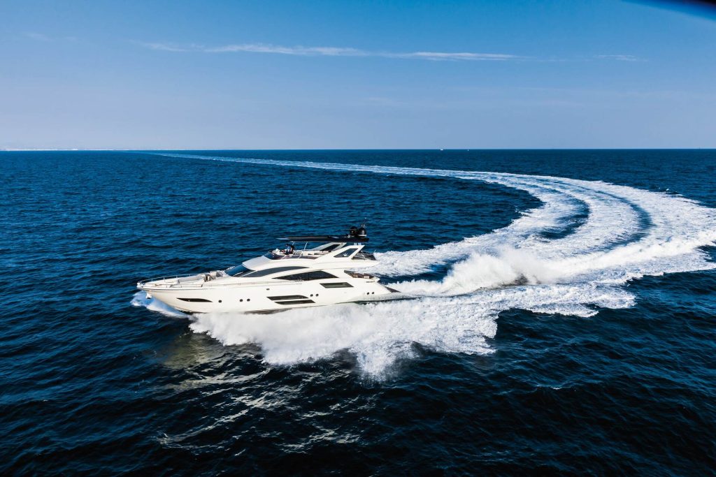 A yacht in the water