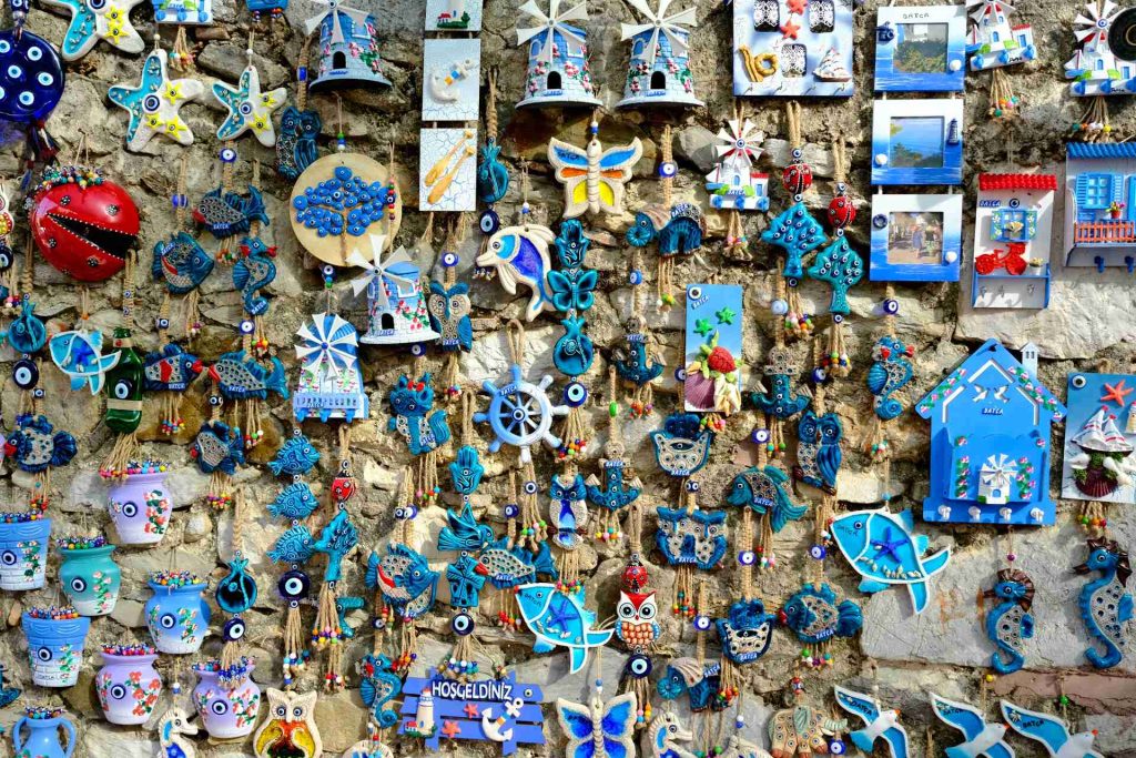 Colorful magnets on a wall