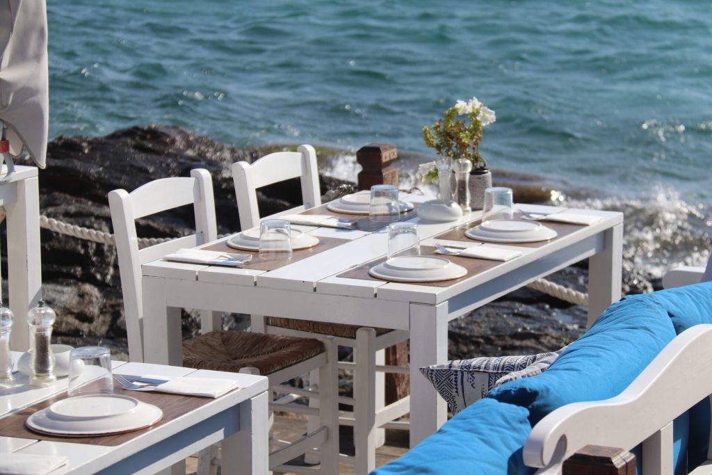 Greek taverna by the sea