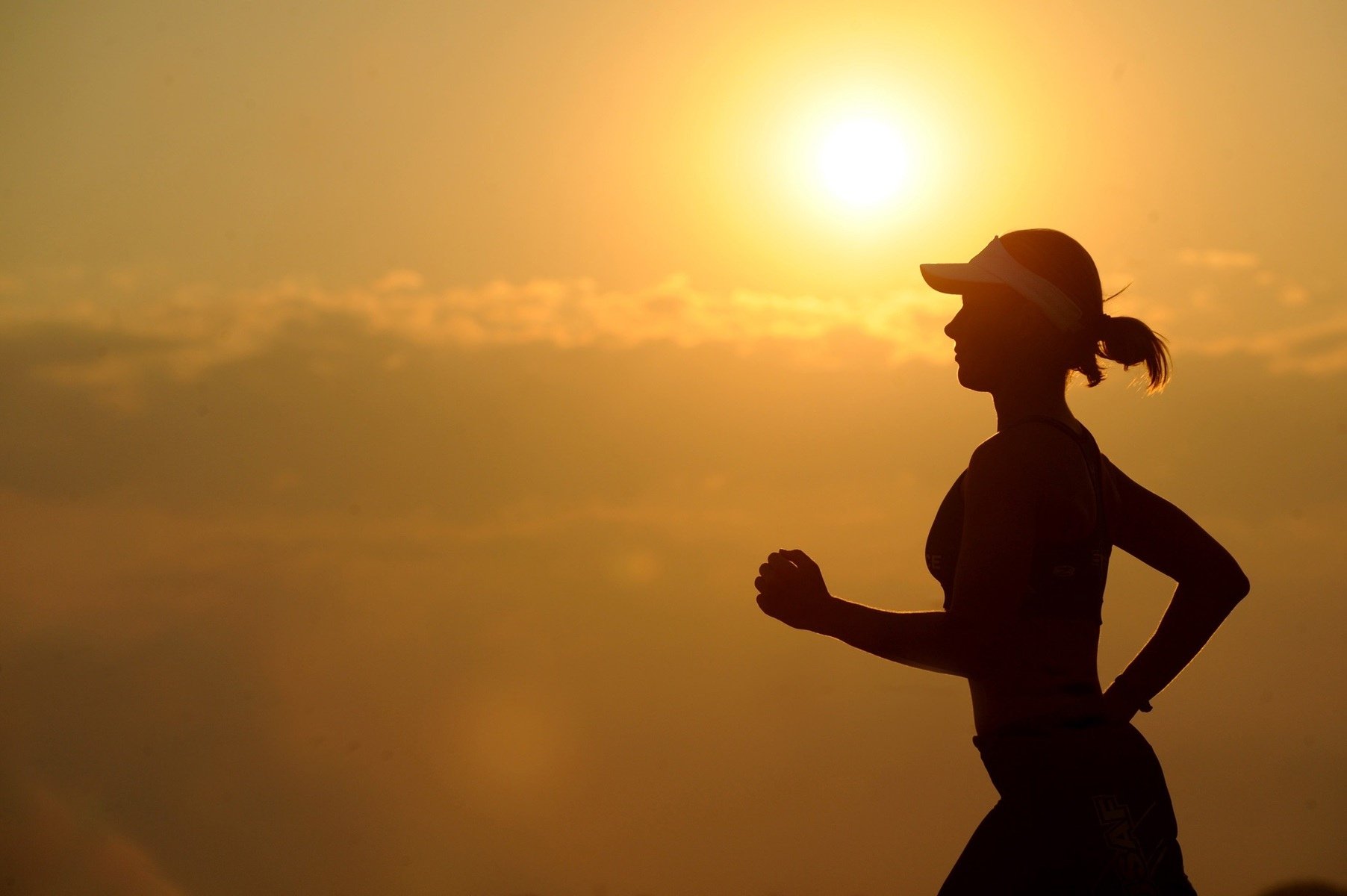 A woman jogging