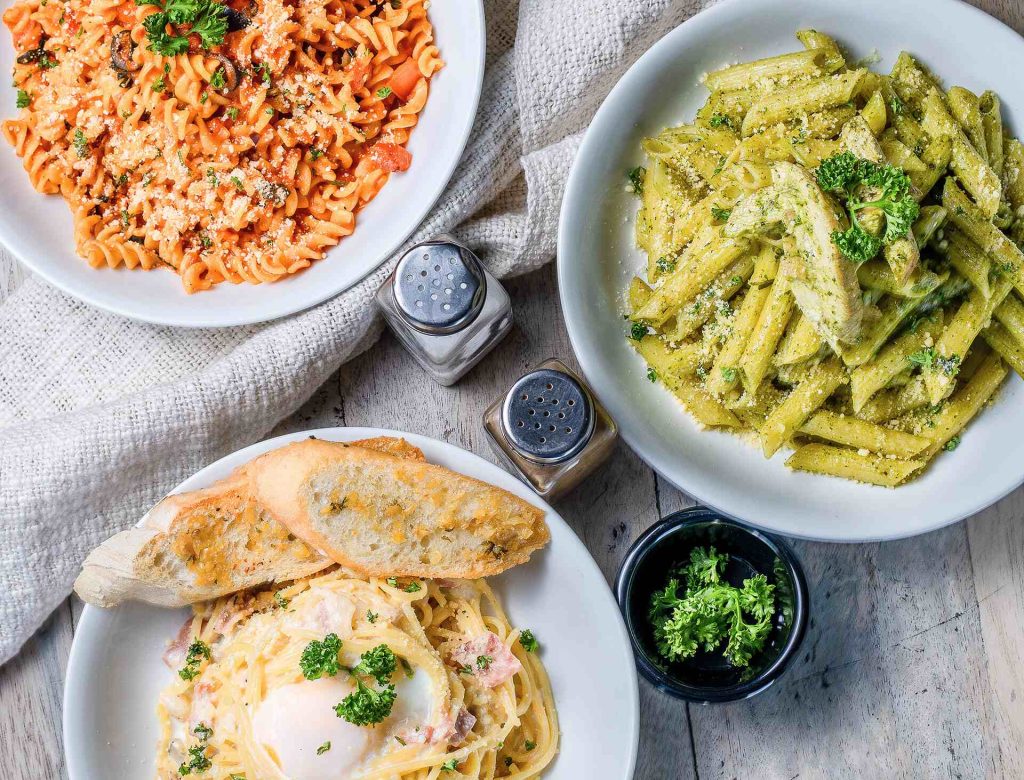 Different types of pasta dishes
