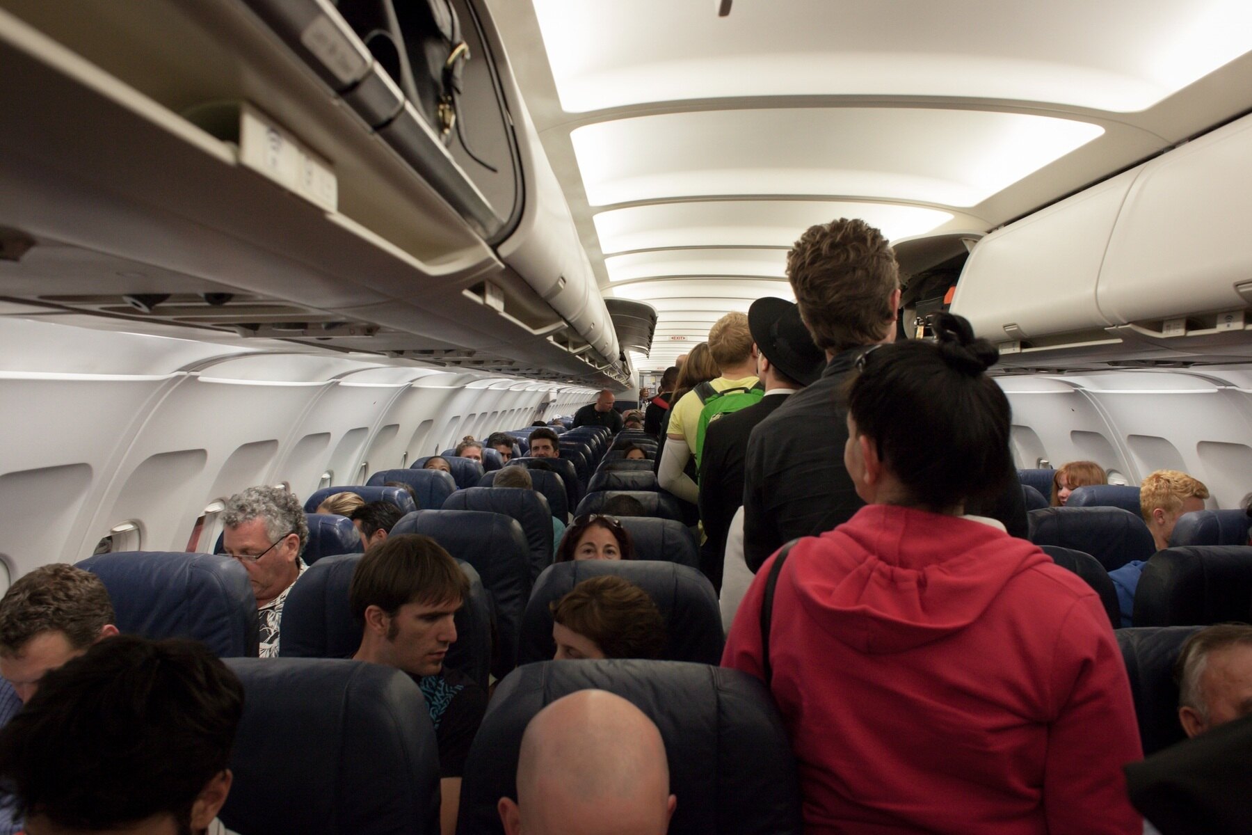  People sitting on a plane
