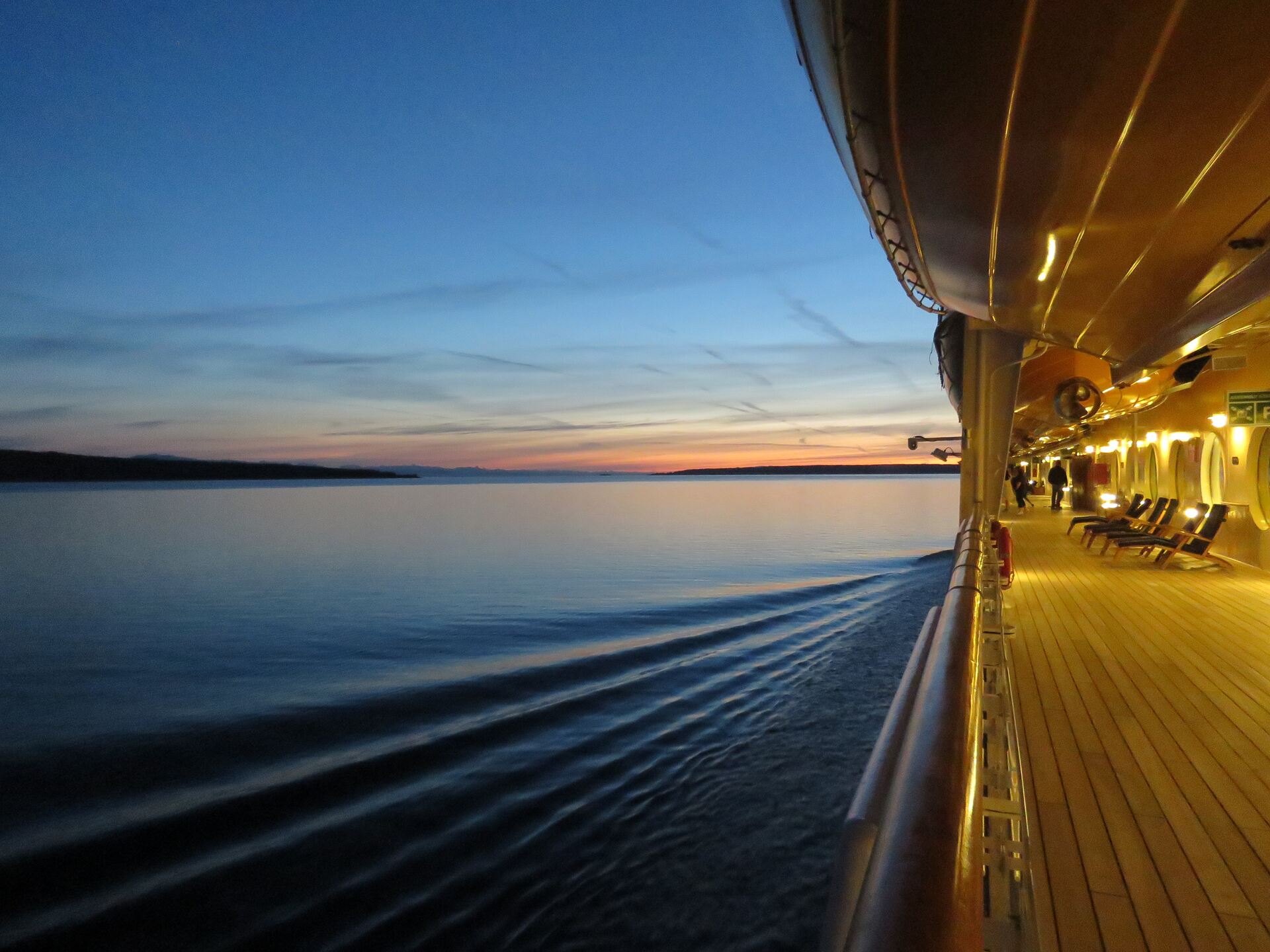 View of the sea from a cruise ship