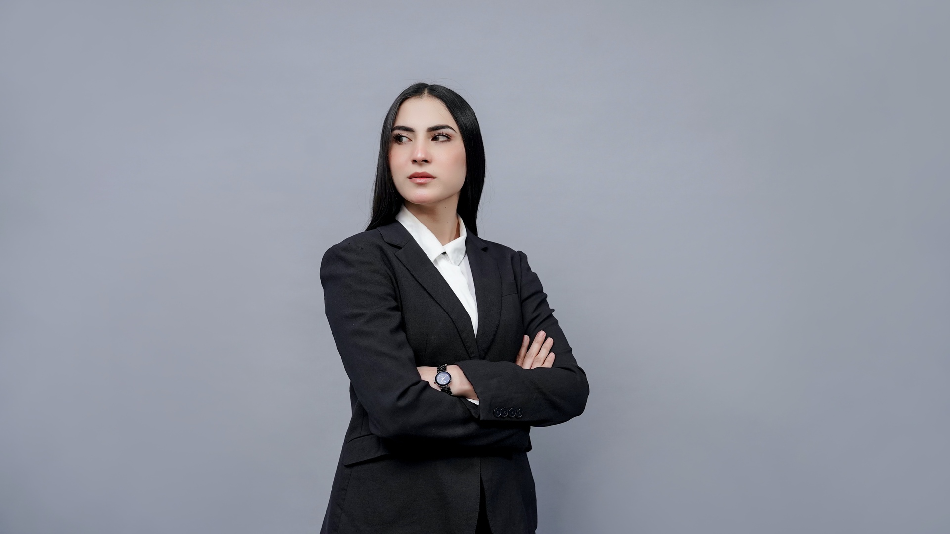 Woman dressed in business attire